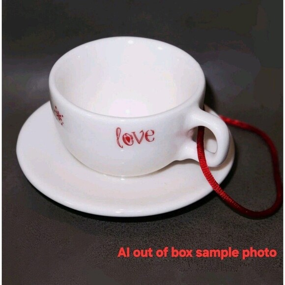 Starbucks Coffee Christmas Cappuccino Cup Ornament Wish Joy Love - Picture 2 of 6